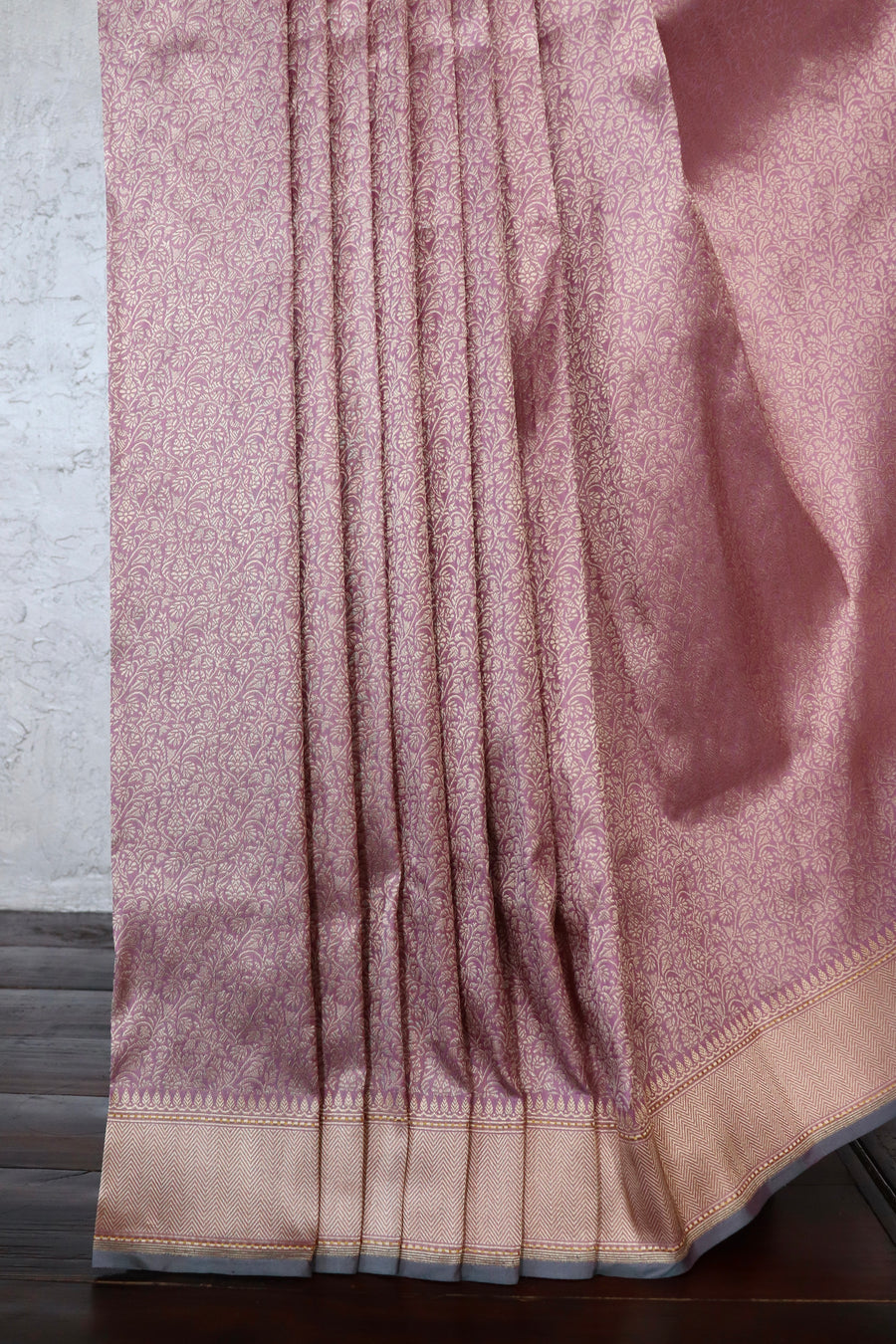 Mauve Brocade Jaal Pure Silk Handloom Banarasi Saree