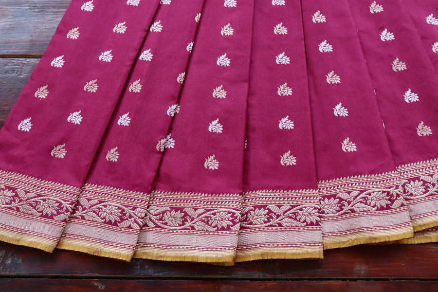 Burgundy Kadhua Motif Pure Silk Handloom Banarasi