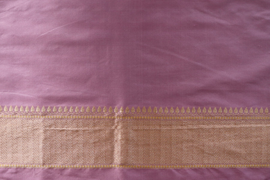 Mauve Brocade Jaal Pure Silk Handloom Banarasi Saree