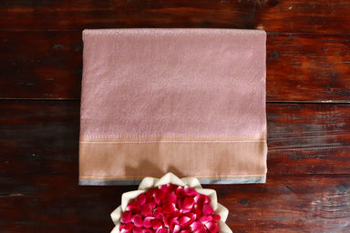 Mauve handloom Banarsi saree with jaal motifs in pure silk