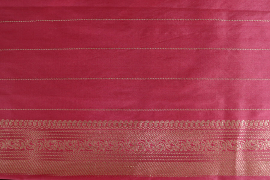 Rose Pink Diagonal Jaal Pure Katan Silk Banarsi Saree