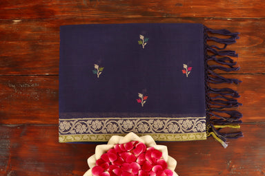 handloom Banarsi saree with kadhua motifs in pure cotton