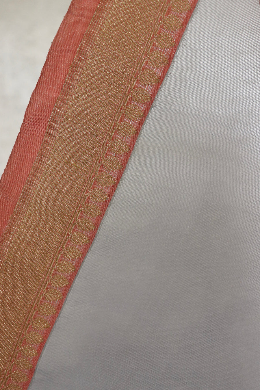 Slate Blue Nargis Motif Pure Silk Handloom Banarsi Saree
