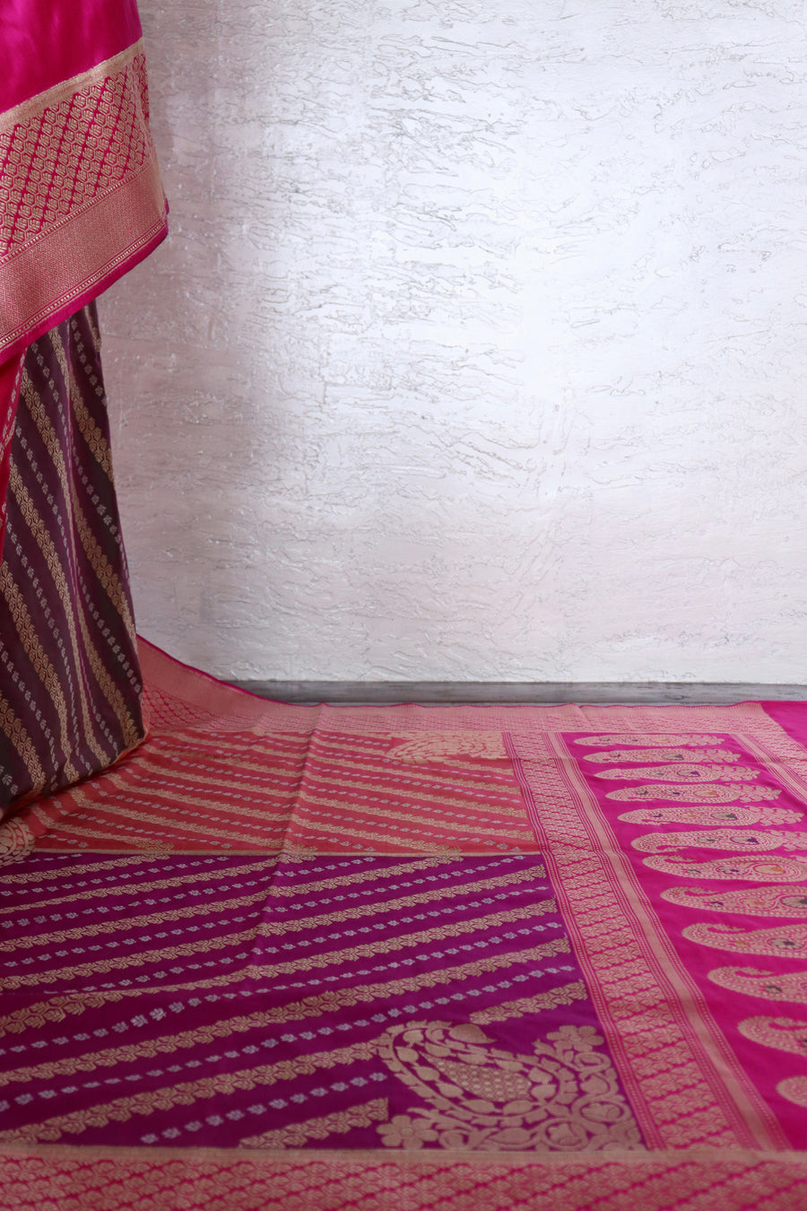 Multicolor Banarsi Rangkaat Pure Silk Handloom Saree