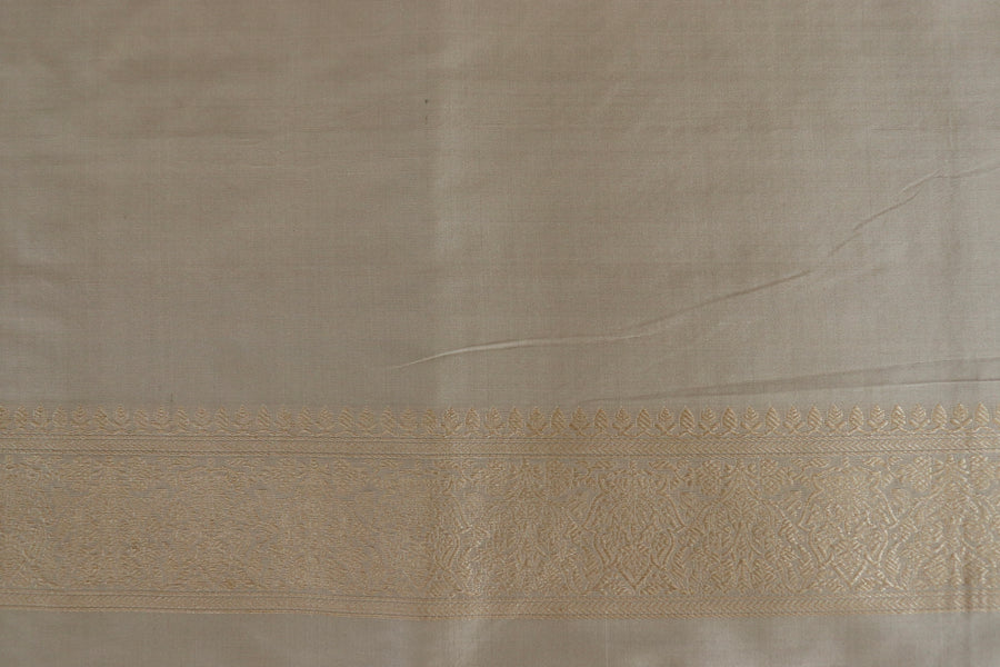 Light Grey Kairy Motif Pure Silk Handloom Banarsi Saree