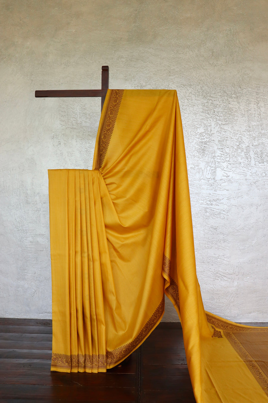 Yellow Kadhua Kuniya Pure Silk Handloom Saree