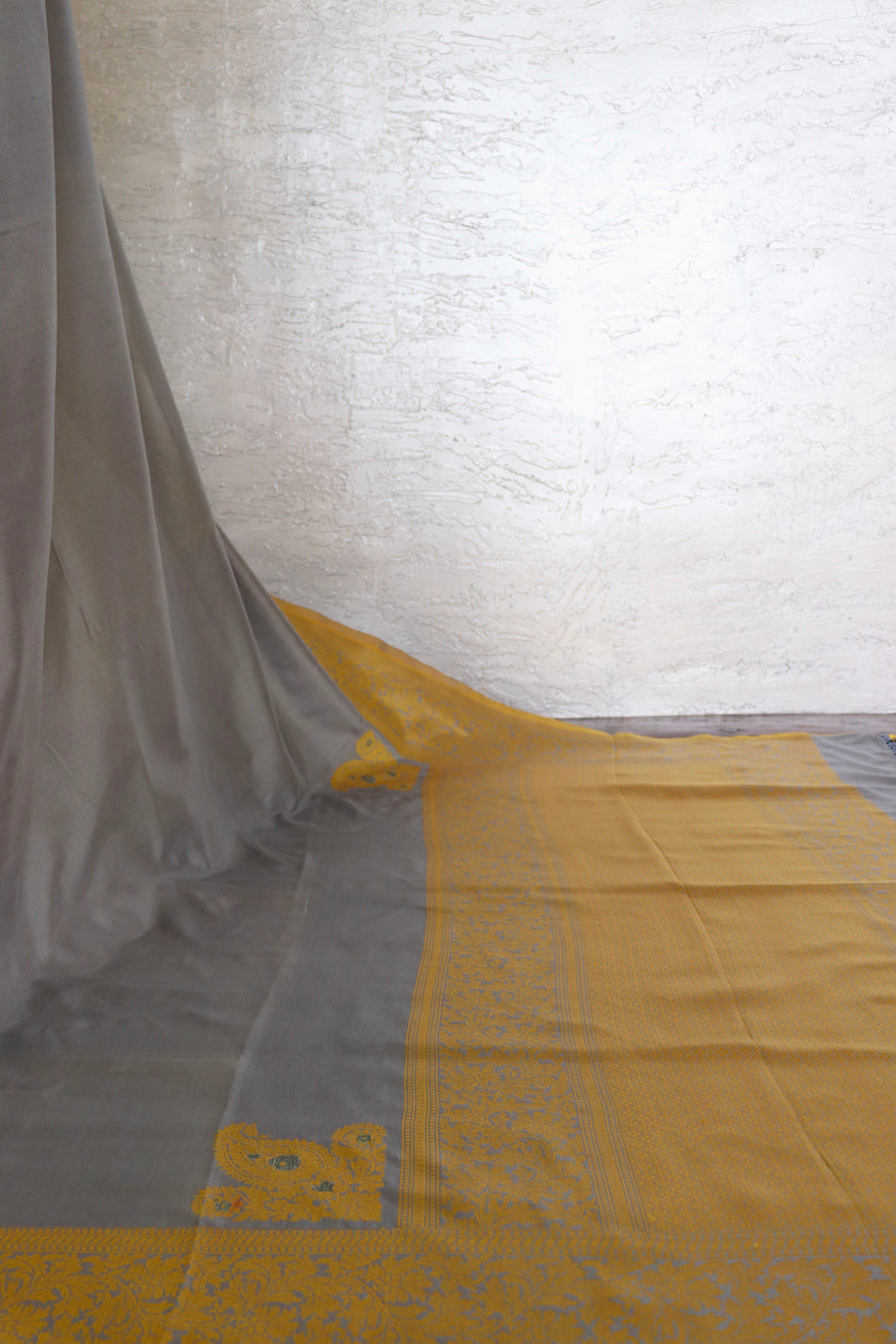 Light Blue Kuniya Pure Silk Handloom Banarsi Saree