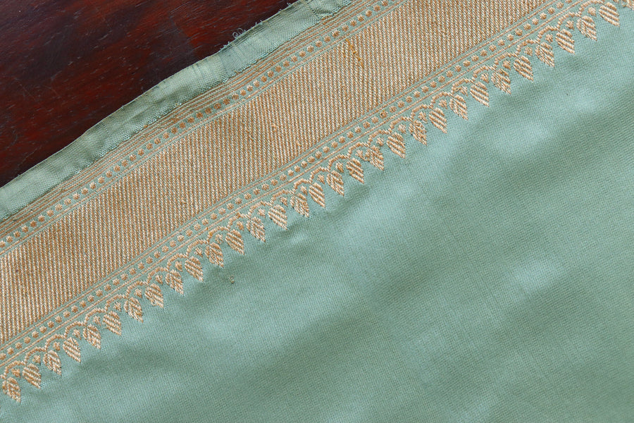 Sea Green Meenadar Kadhua Banarasi Handwoven Silk Saree