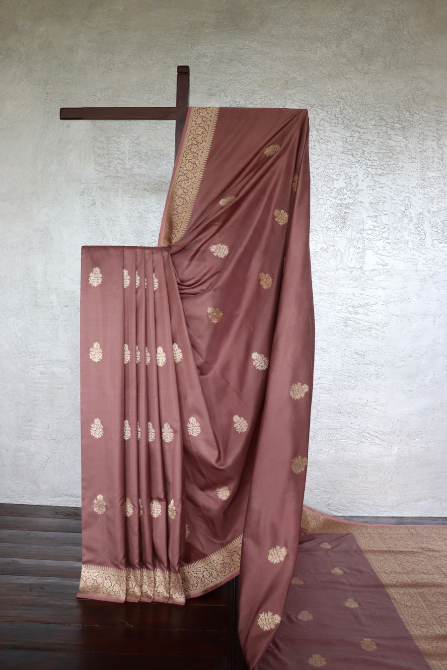 Mauve Alfi Pure Silk Handloom Banarasi Saree