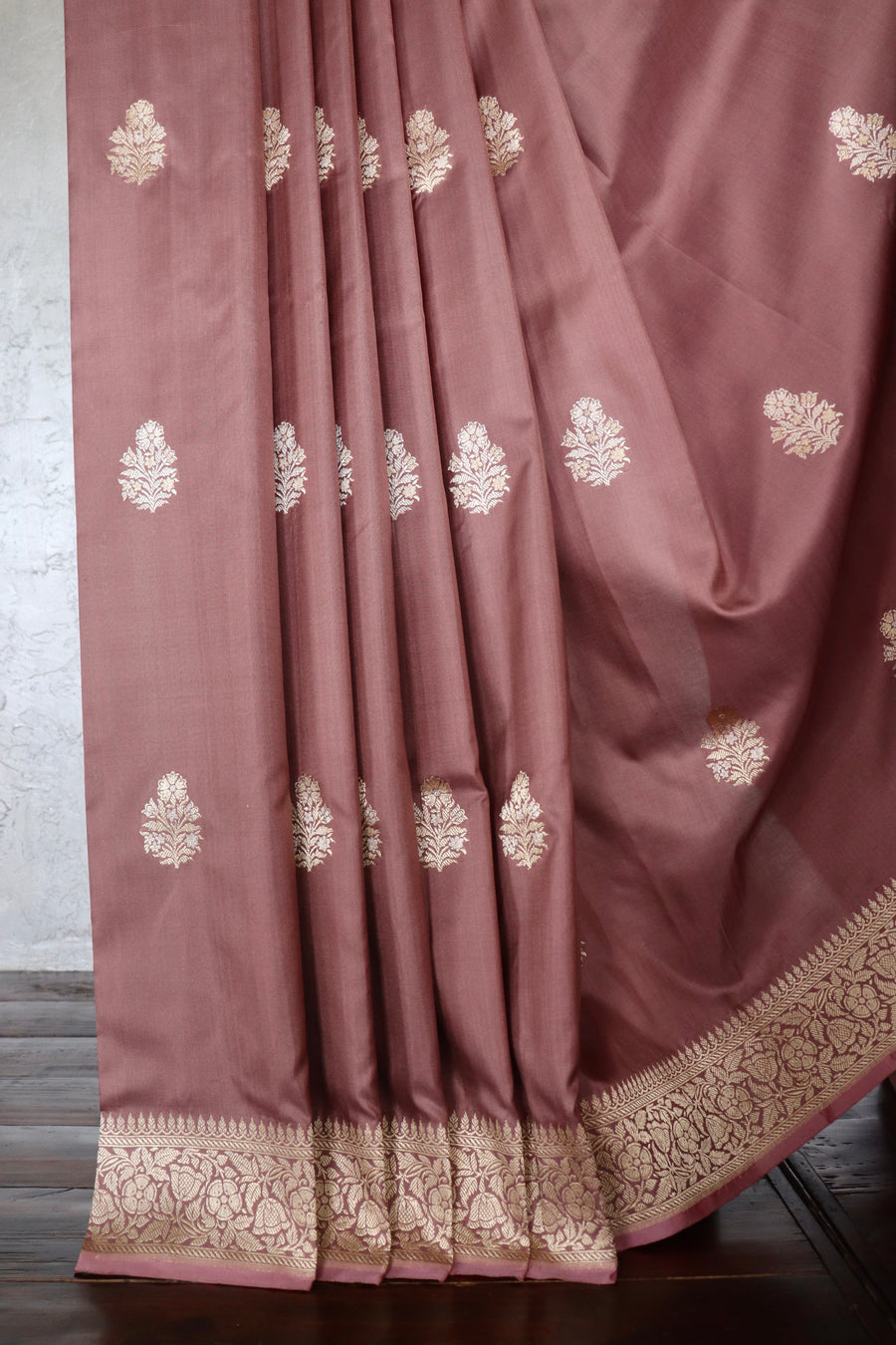 Mauve Alfi Pure Silk Handloom Banarasi Saree