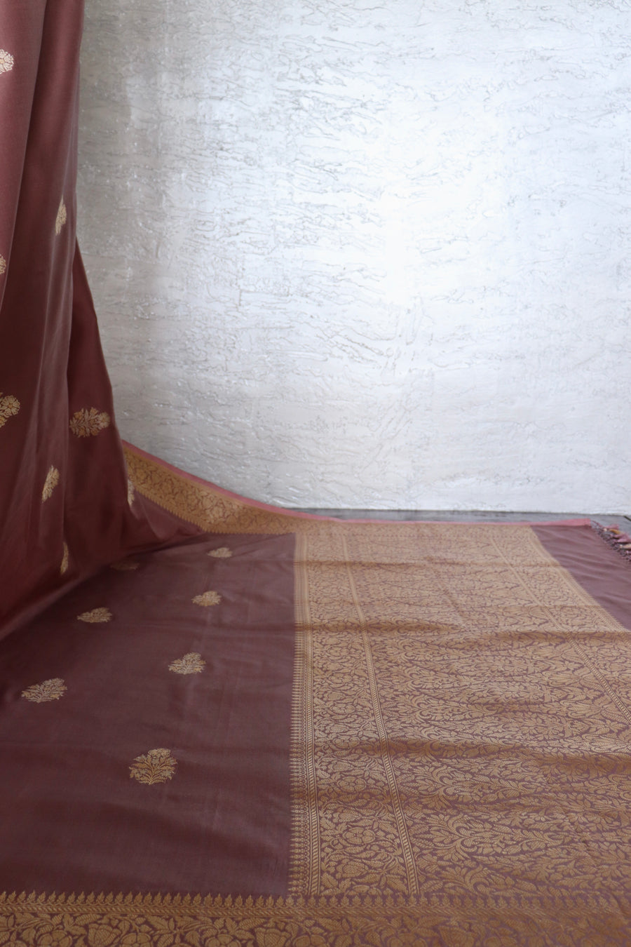 Mauve Alfi Pure Silk Handloom Banarasi Saree