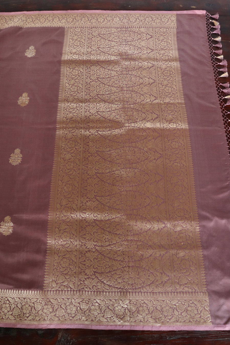 Mauve Alfi Pure Silk Handloom Banarasi Saree