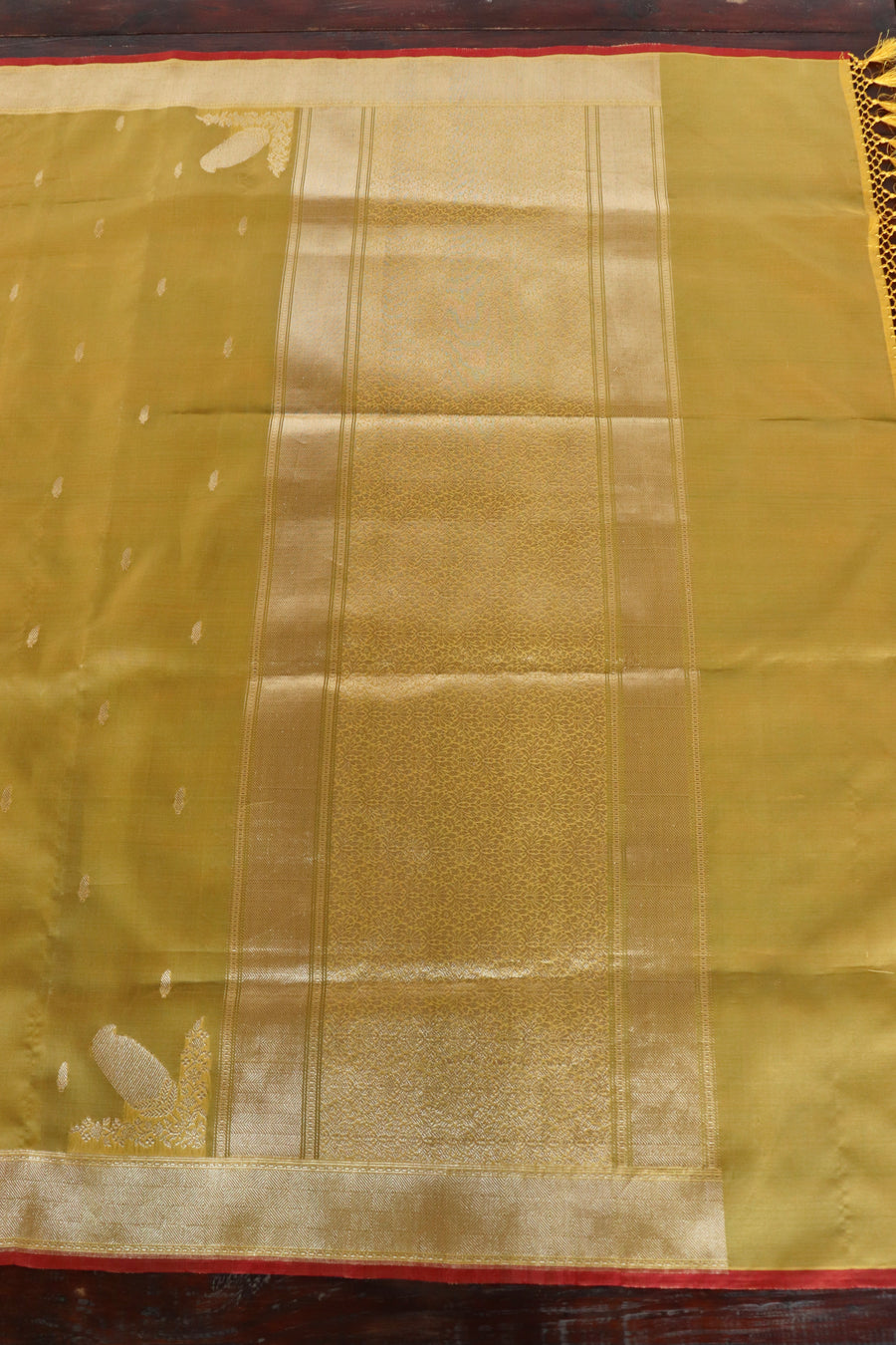 Yellow Kairy Kuniya Pure Kora Silk Handloom Banarasi Saree