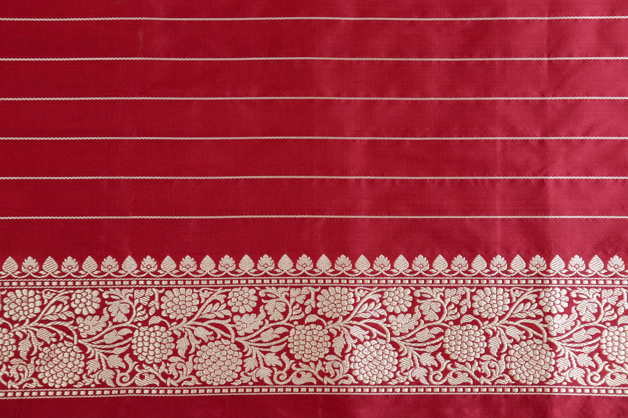 Green & Maroon Kadhua Pure Katan Silk Handloom Banarasi Saree