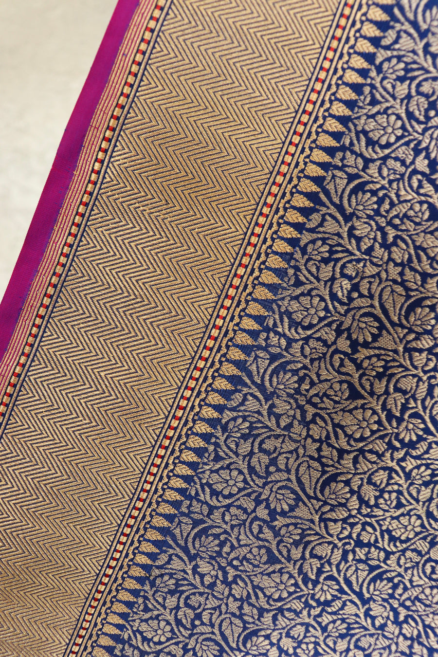 Blue Brocade Jaal Pure Silk Handloom Banarasi Saree