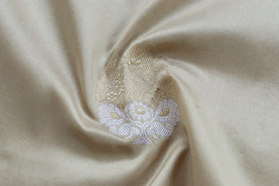 Beige Sona Rupa Pure Silk Banarasi Saree | Stuti Weaves