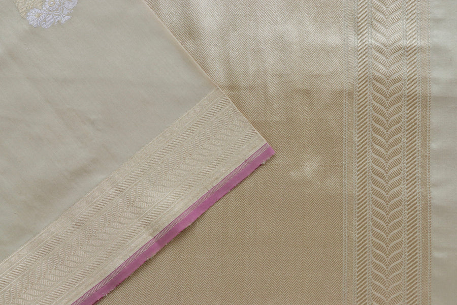 Beige Sona Rupa Pure Silk Banarasi Saree | Stuti Weaves
