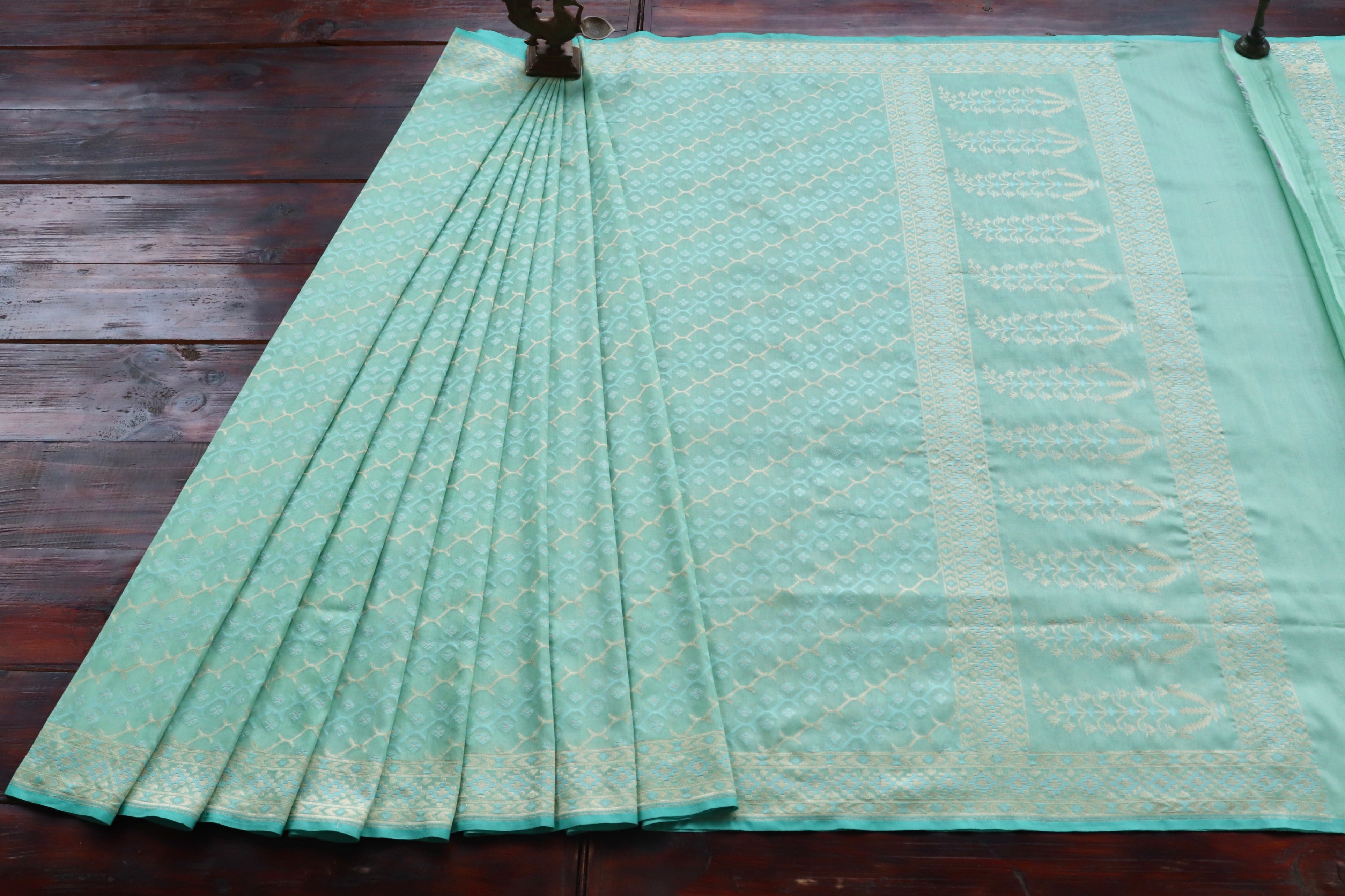 Sea Green Summer Silk Handwoven Banarasi Silk Saree