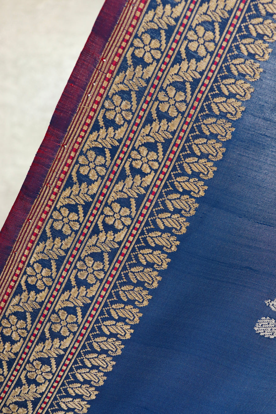 Royal Blue Peacock Buti Pure Silk Handloom Banarasi Saree