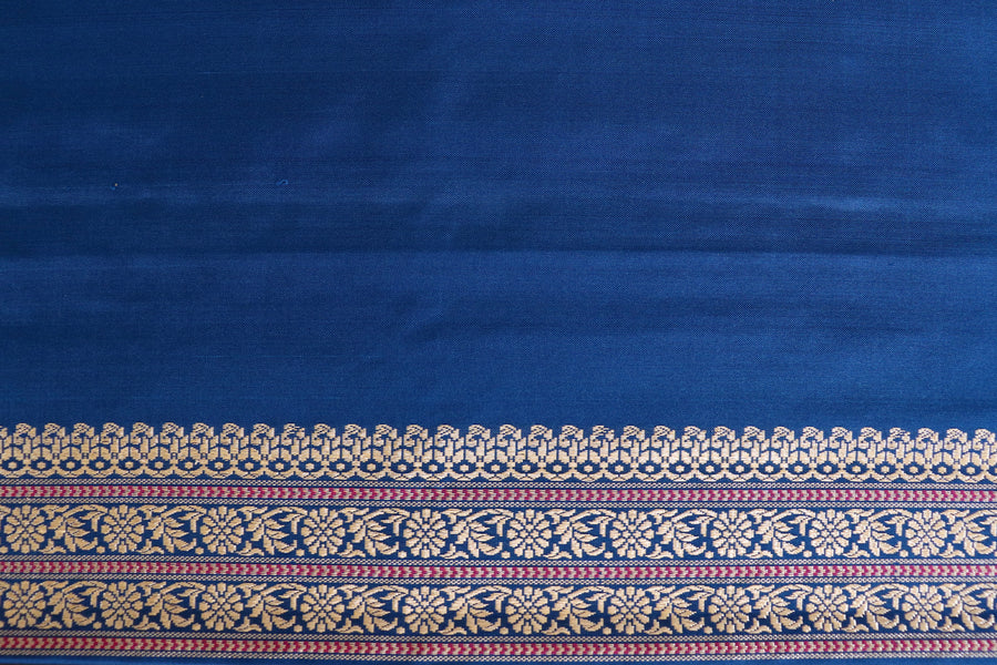 Royal Blue Peacock Buti Pure Silk Handloom Banarasi Saree