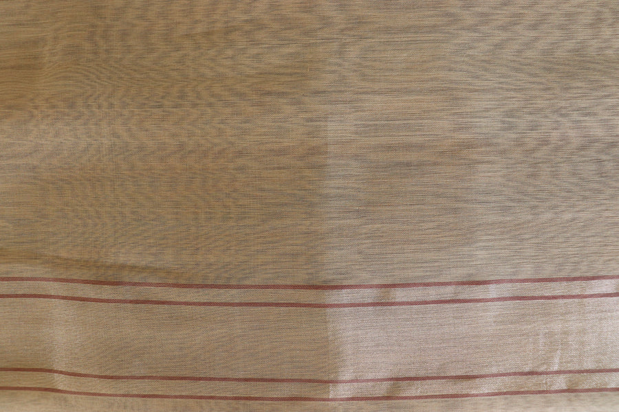 Beige Jamdani Roses Banarsi Kora Organza Saree