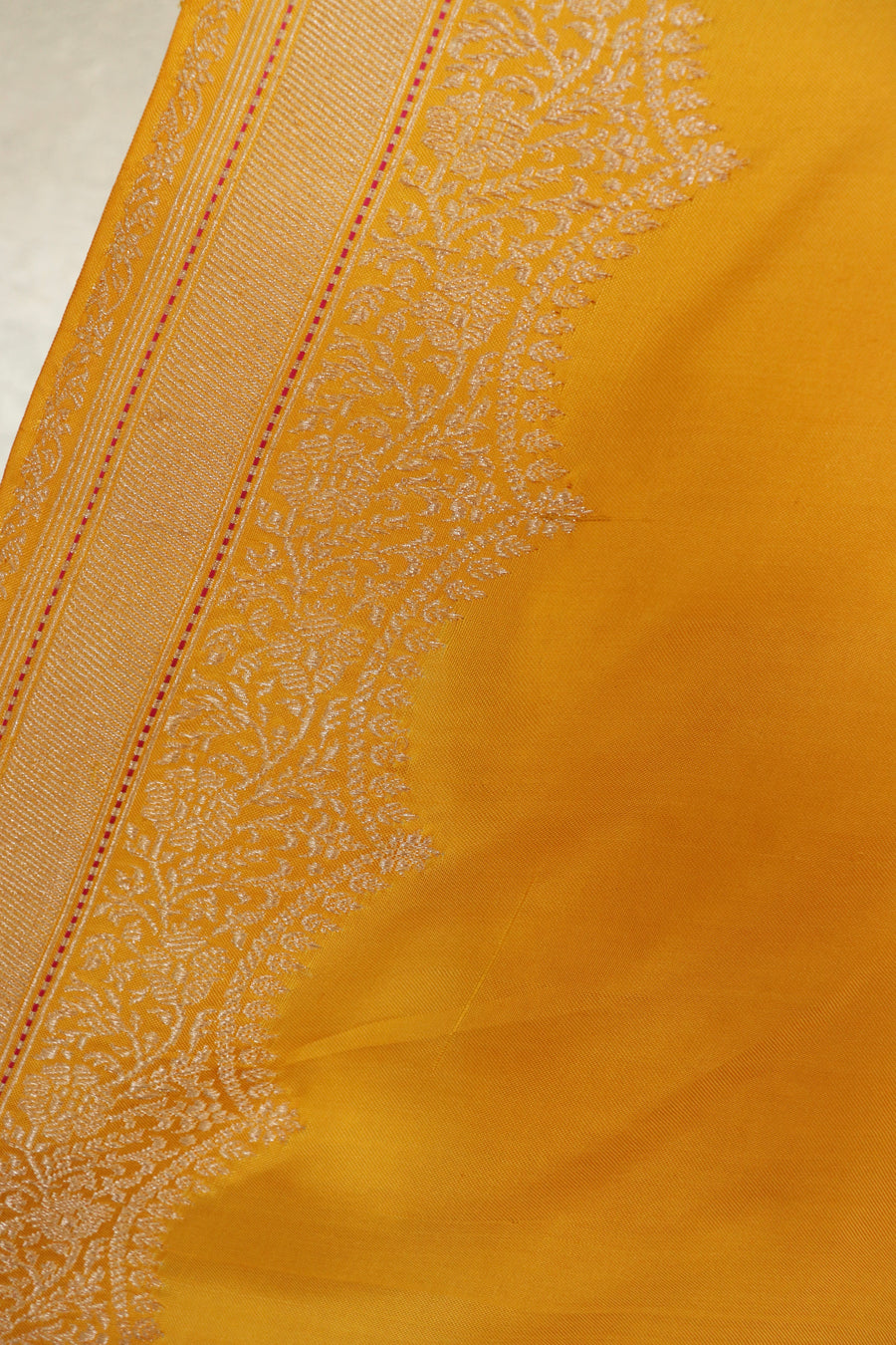 Yellow Butterfly Buti Banarasi Katan Silk Handwoven Saree