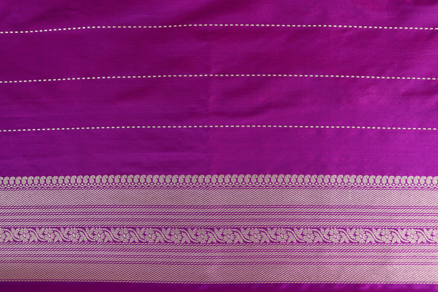 Purple Aada Jangla Pure Katan Silk Banarsi Saree