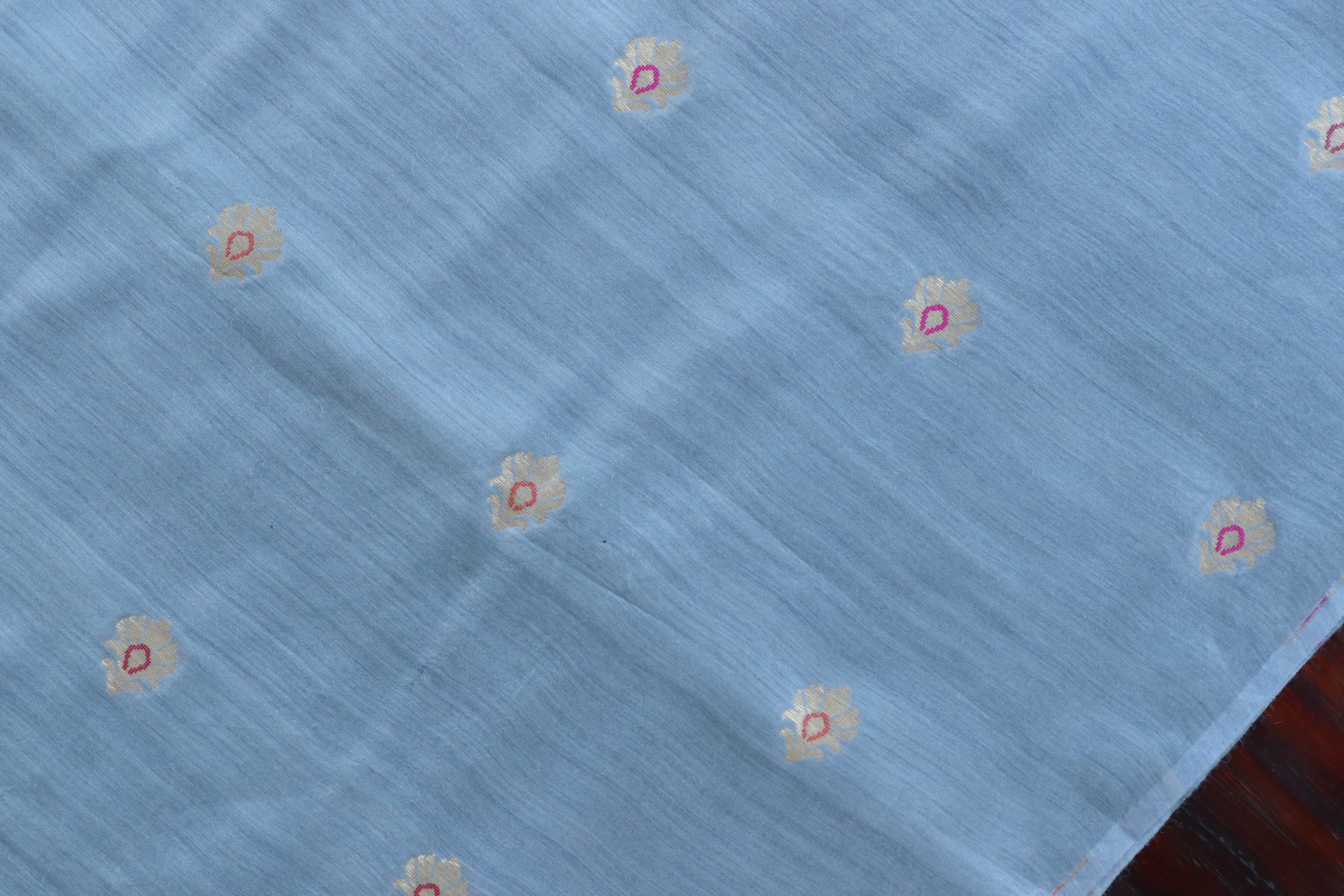 Grey Silk Handloom Banarasi Suit Set