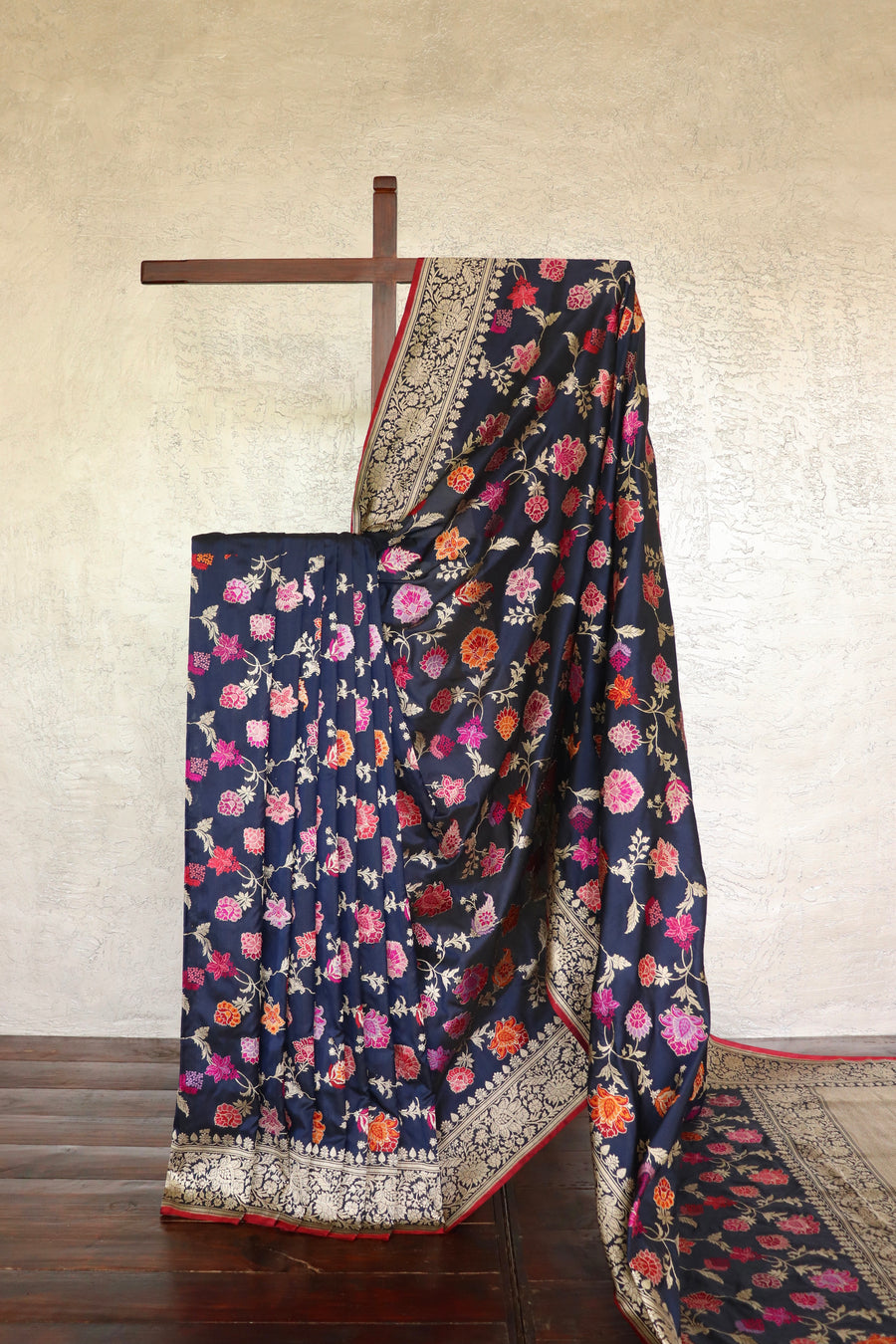 Navy Kimkhab Pure Silk Banarasi Handloom Saree