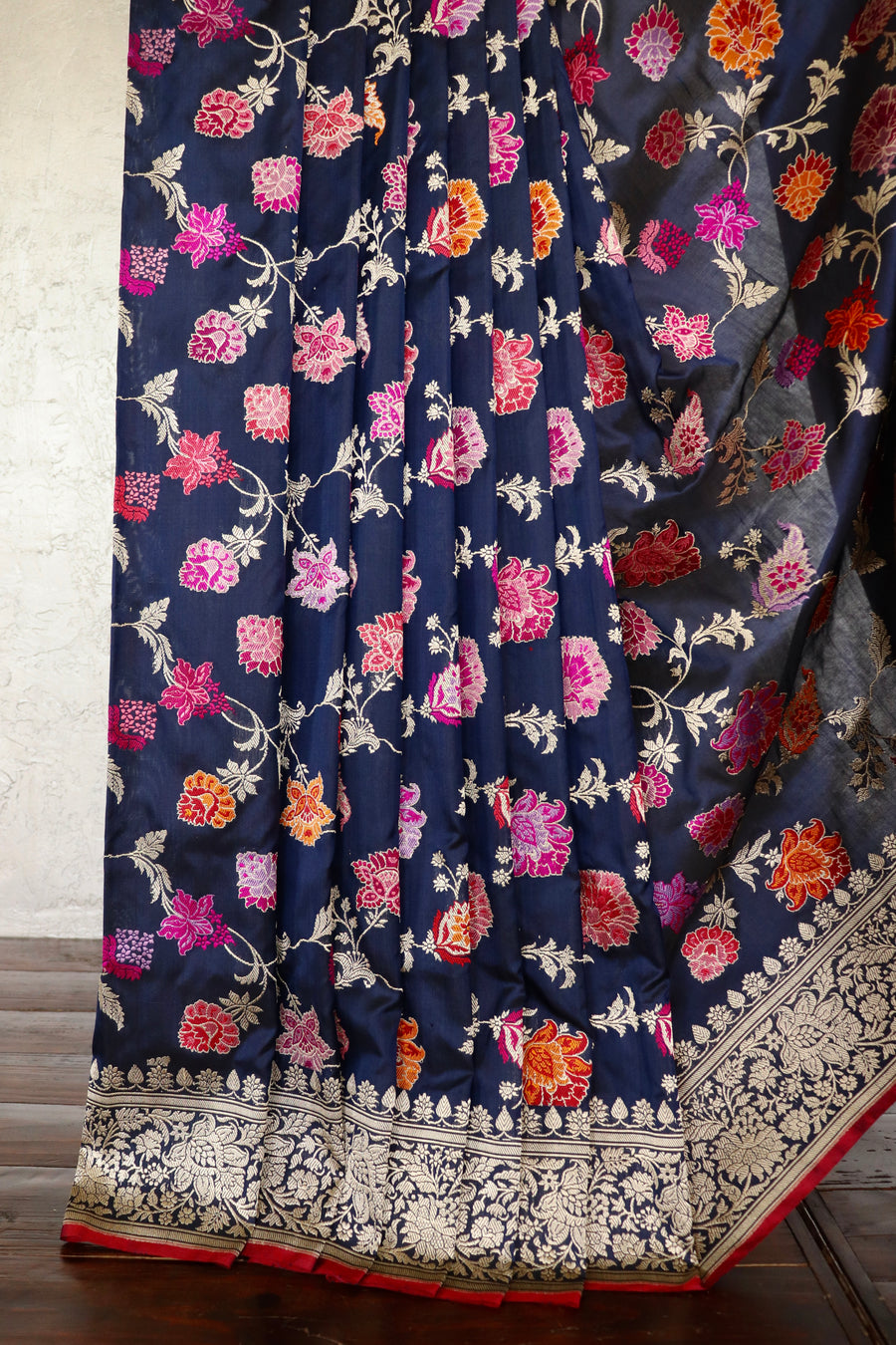 Navy Kimkhab Pure Silk Banarasi Handloom Saree