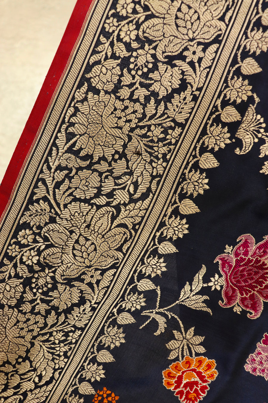 Navy Kimkhab Pure Silk Banarasi Handloom Saree