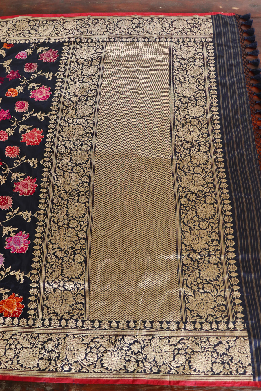 Navy Kimkhab Pure Silk Banarasi Handloom Saree