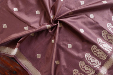 Brown Paisley Buti Banarasi Silk Dupatta | Stuti Weaves