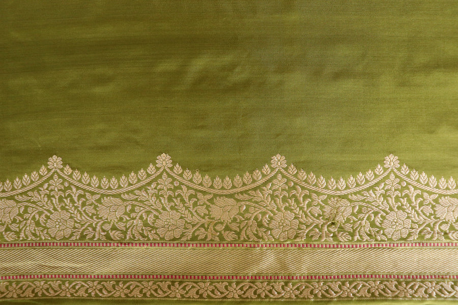 Teal Leaf Motif Pure Silk Handloom Banarasi Dupatta – view 11