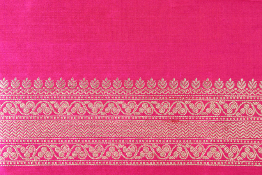 Pink Aada Jangla Pure Silk Banarasi Saree