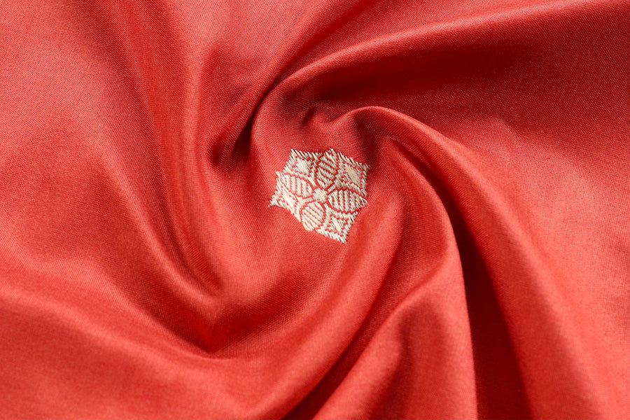 Rust Paisley Buti Handloom Banarasi Silk Dupatta
