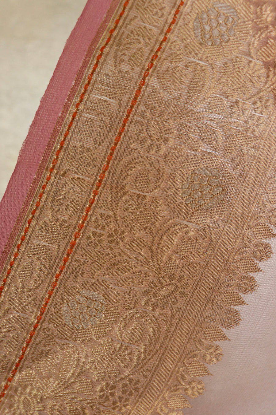 Blush Floral Booti Handloom Banarasi Organza Silk Saree