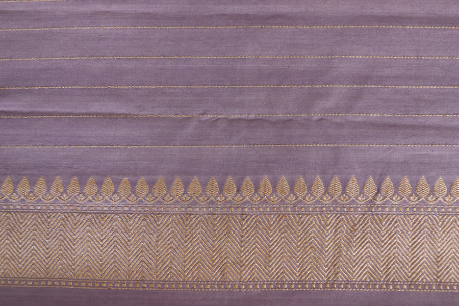 Mauve Floral Buti  Kadhua Munga Silk Handloom Saree