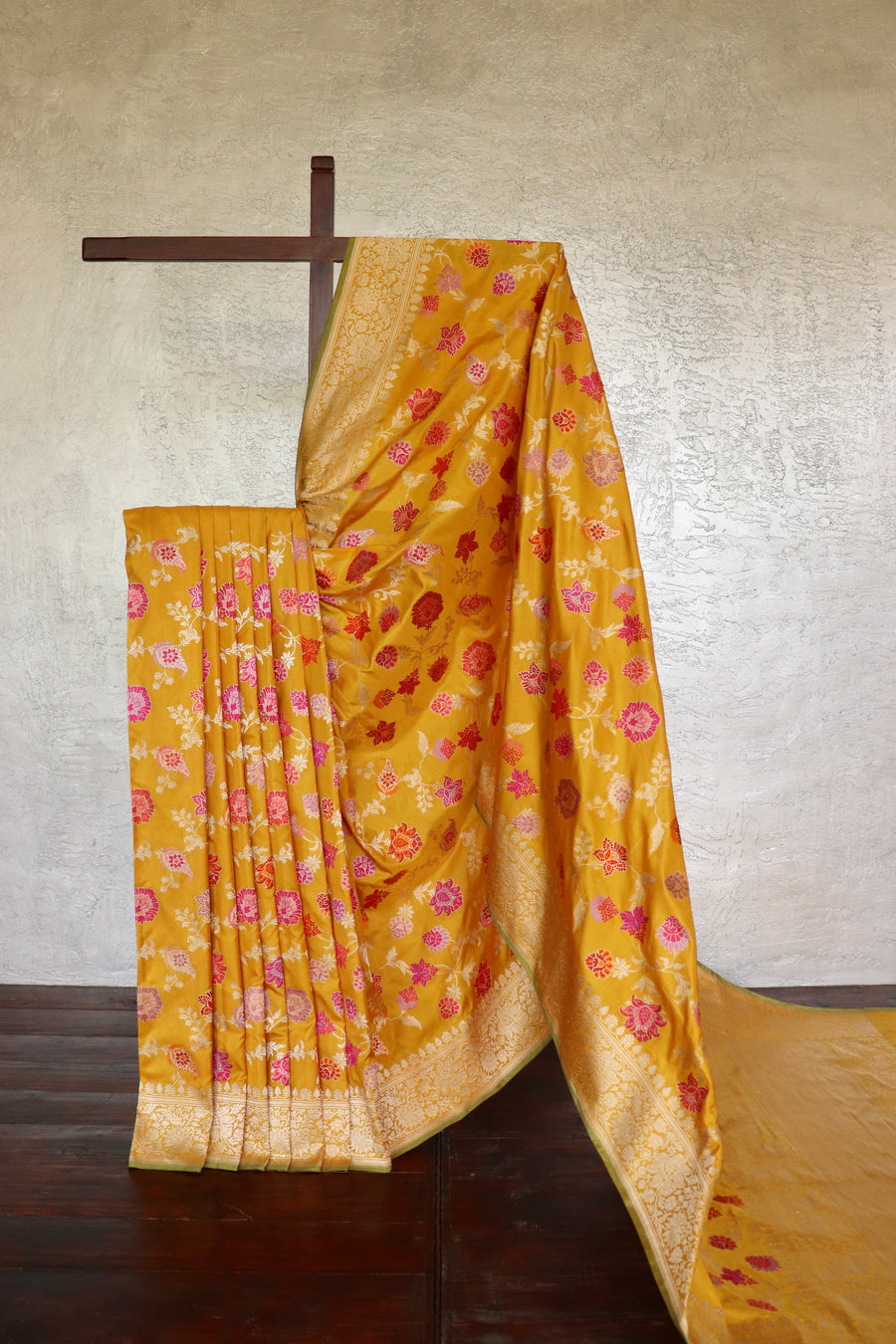 Yellow Kimkhab Pure Silk Banarasi Handloom Saree
