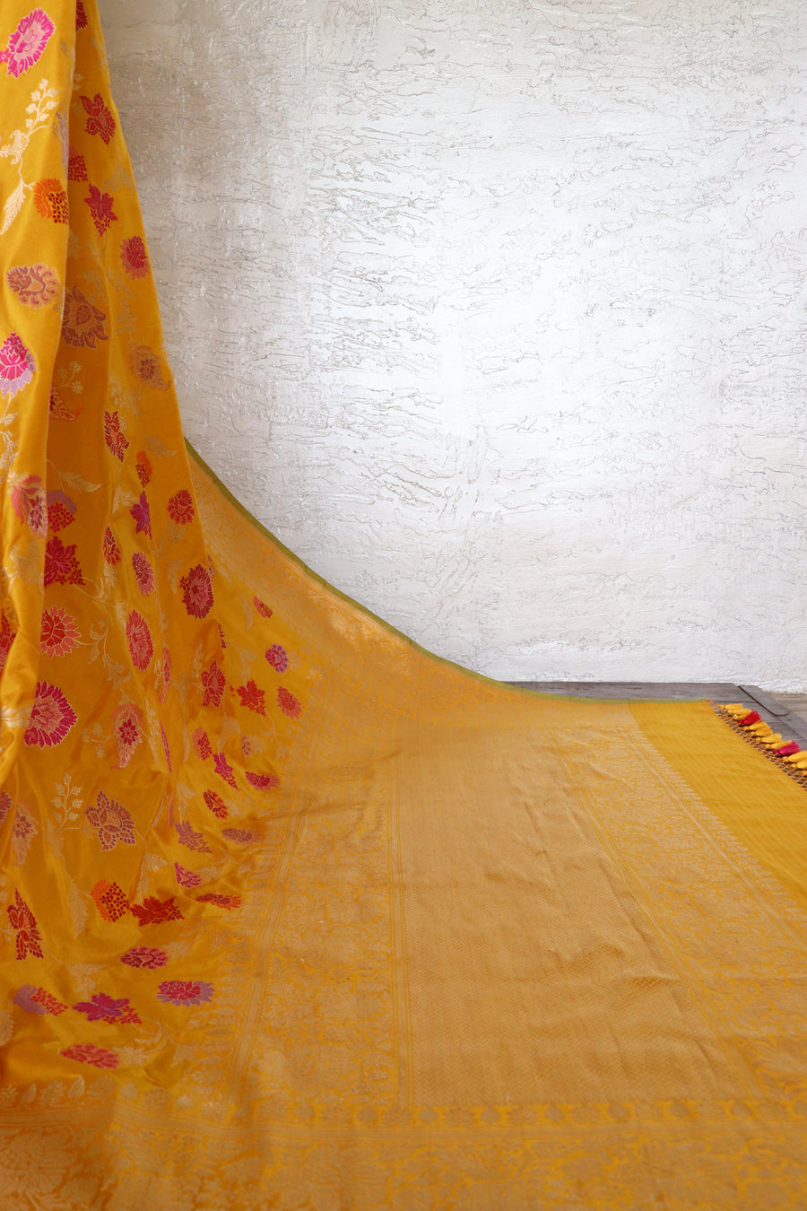 Yellow Kimkhab Pure Silk Banarasi Handloom Saree