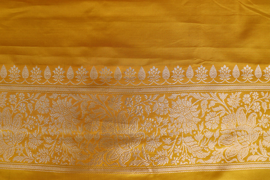 Yellow Kimkhab Pure Silk Banarasi Handloom Saree