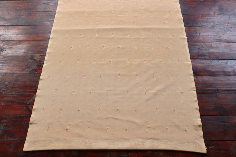 Ivory and Brown Meenakari Buti Banarasi Silk By Cotton Suit Set