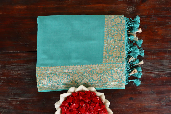 Handloom Banarsi saree in Khadi Georgette silk