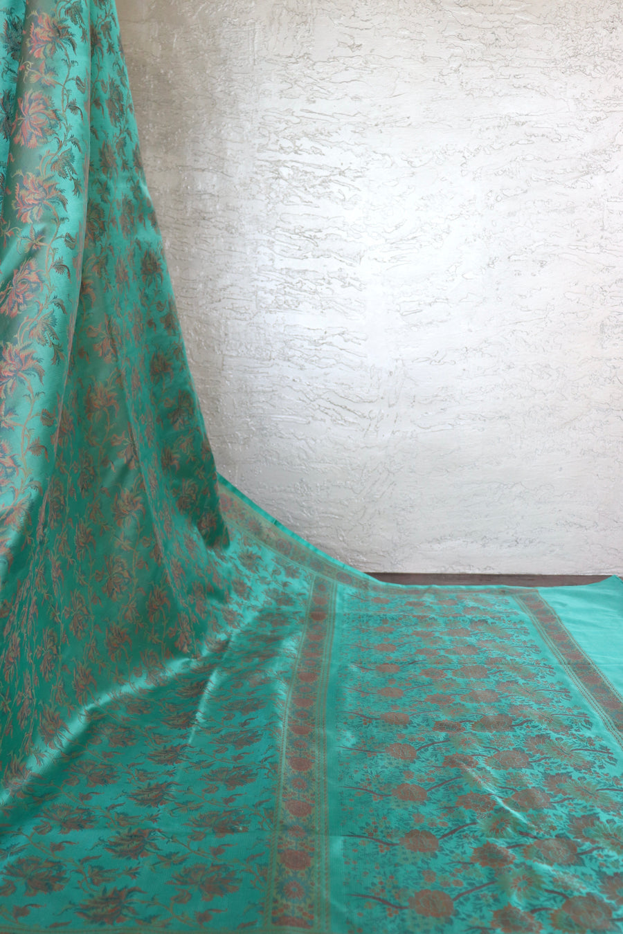 Sea Green Tanchoi Banarsi Silk Saree - photo 3