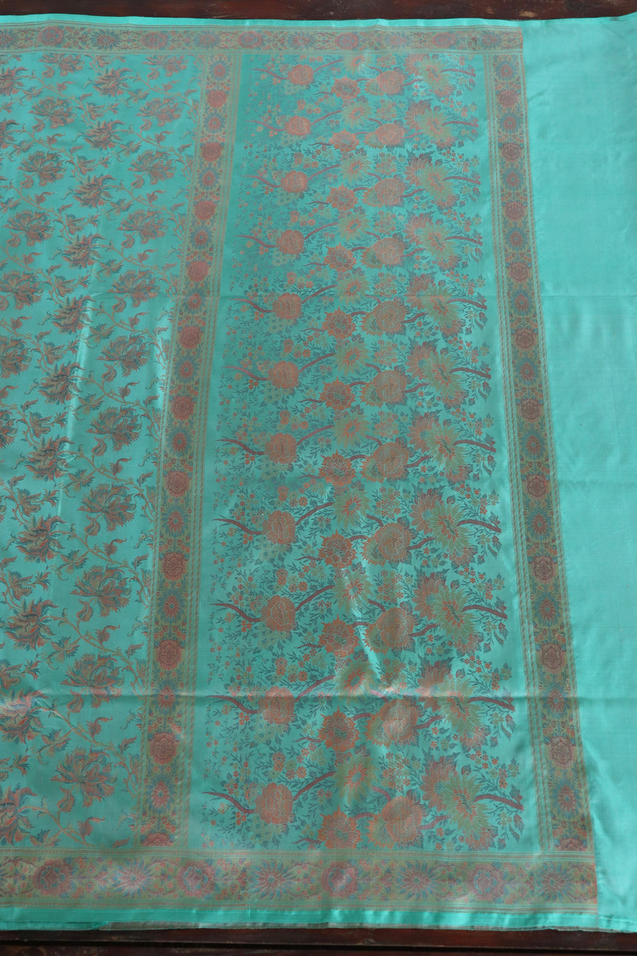 Sea Green Tanchoi Banarsi Silk Saree - photo 5