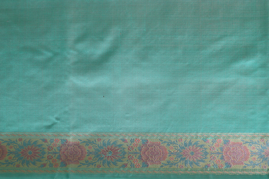 Sea Green Tanchoi Banarsi Silk Saree - photo 6