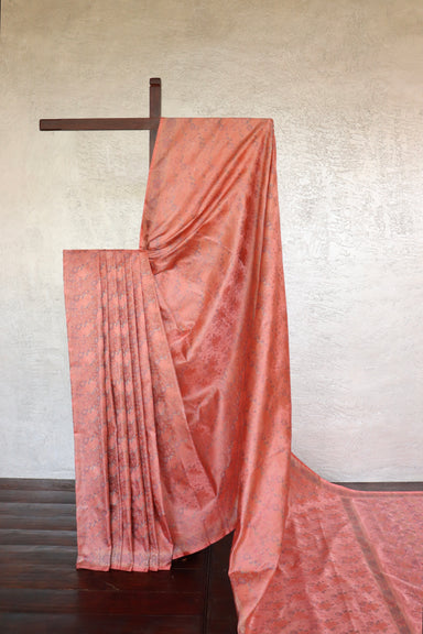 Rose Tanchoi Banarsi Silk Saree - front drape
