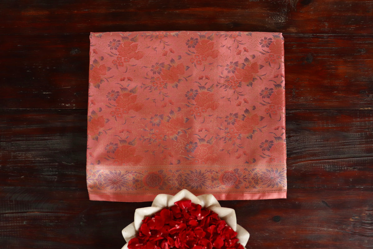Rose Tanchoi Banarsi Silk Saree - photo 7
