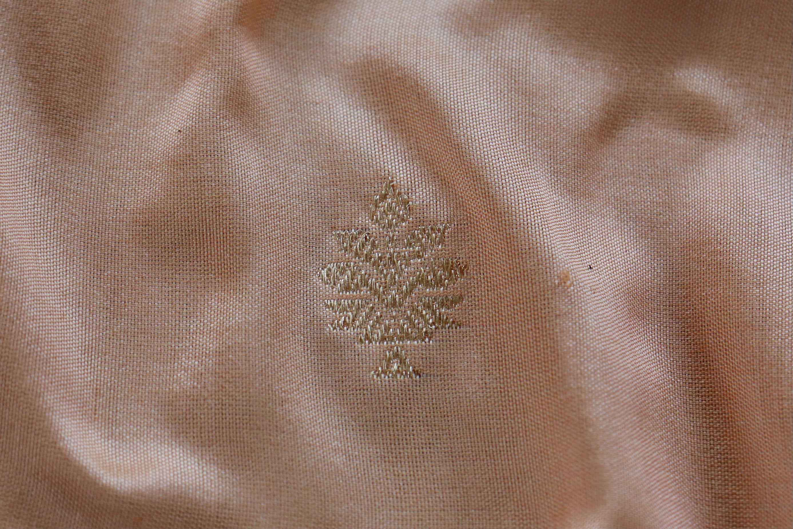 Peach Kadhua Pure Katan Silk Handloom Banarasi Saree