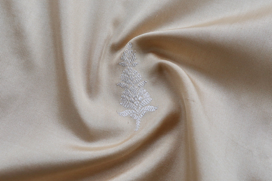 Beige Kadhua Motif Pure Silk Handloom Banarasi Saree